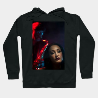 Young lady and sax player Hoodie